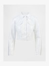 GAPSTUDIO VEGAN PATENT LEATHER CROP JACKET - Imitert skinnjakke - antique white
