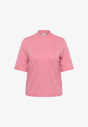 Kaffe Curve, KCLIZZY ARGYLE - Print T-shirt - wild rose