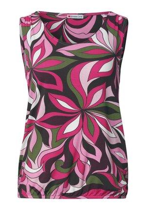 Street One, TOP MIT V-NECK UND ELASTIKSAUM - Top - magenta dream