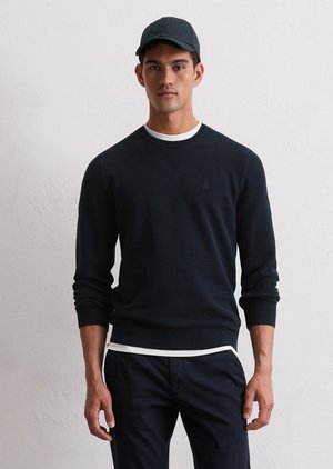 CREWNECK SLUB STRUCTURE - Jumper - dark navy