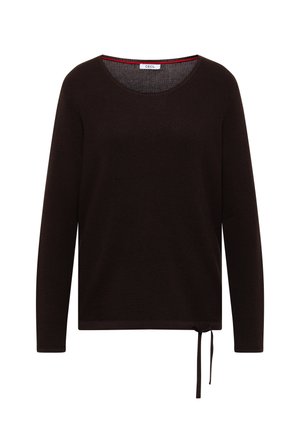Cecil, 3/4-sleeve blouse with split neck - Trui - dark-brown