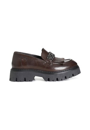 CAFÈ NOIR - MOCASSINI IN PELLE PER DONNA - Loafers - terra di siena dark