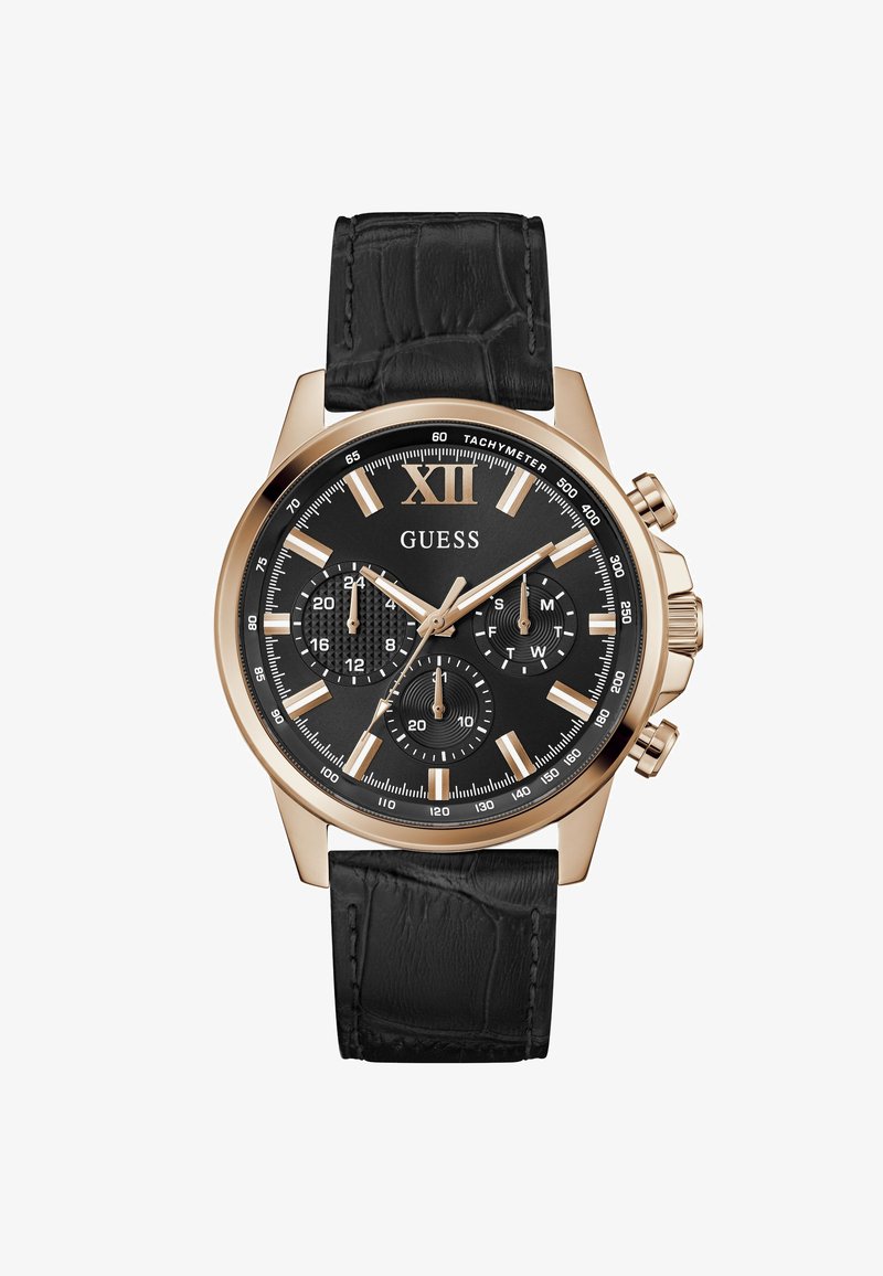 Orologio Uomo Guess In Acciaio E Pelle Cronografo Al Quarzo - Verre Gioielli Orologio Uomo Guess In Acciaio E Pelle Cronografo Al Quarzo - Verre Gioielli