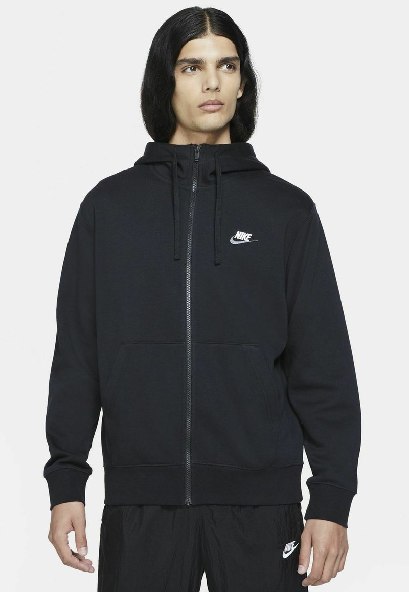 Nike Sportswear M CLUB HOODIE FZ BB - Camisola com fecho - black/black/iron grey/white