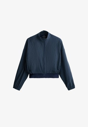 OYSHO, PINSTRIPE WATER-REPELLENT TECHNICAL JACKET - Blouson Bomber - navy blue