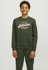 Jack & Jones Junior JJELOGO CREW - Mikina - kombu green