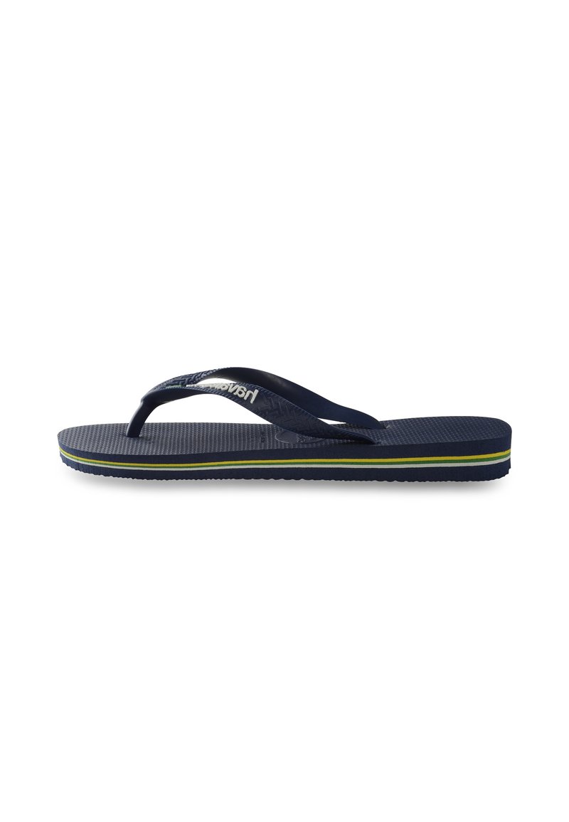 Havaianas Brazil Logo Infradito Uomo | Marine Blue | Taglia 11-12 | Tacco Piatto E Slip On