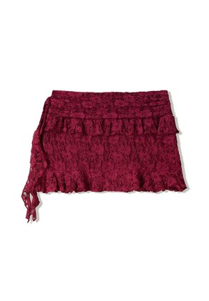 Bershka RUFFLED  - Minijupe - bordeaux