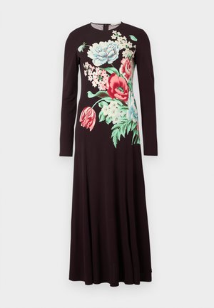 PRINTED DRESS - Džersejové šaty - brown/multi-coloured