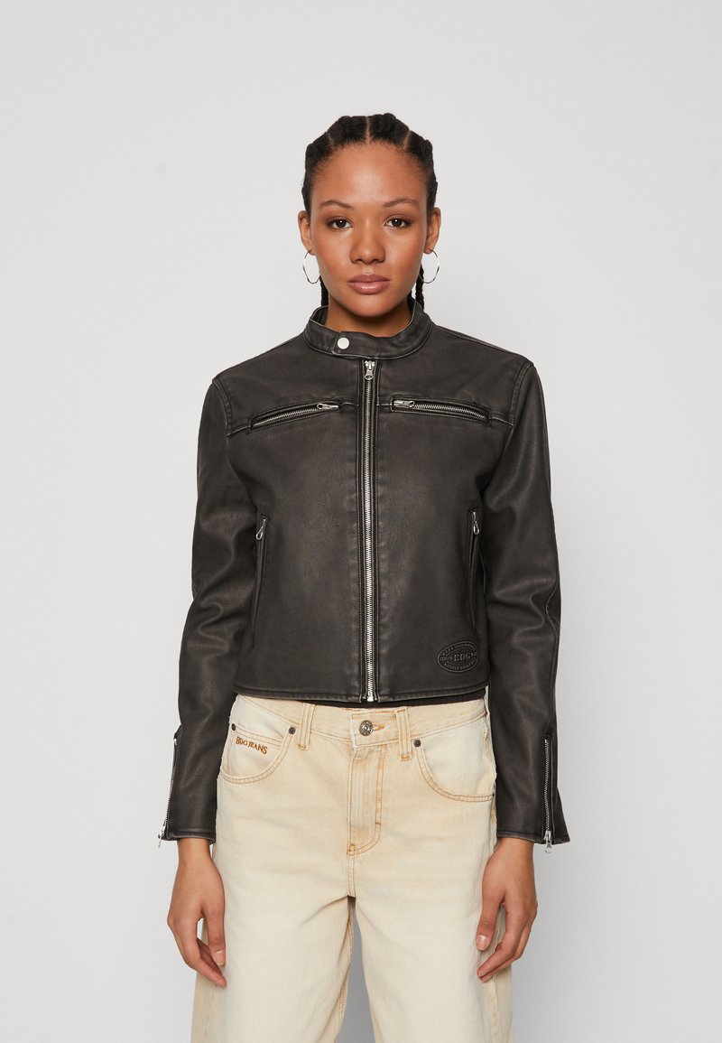 BDG Urban Outfitters - BOB BIKER - Faux leather jacket - black, Enlarge