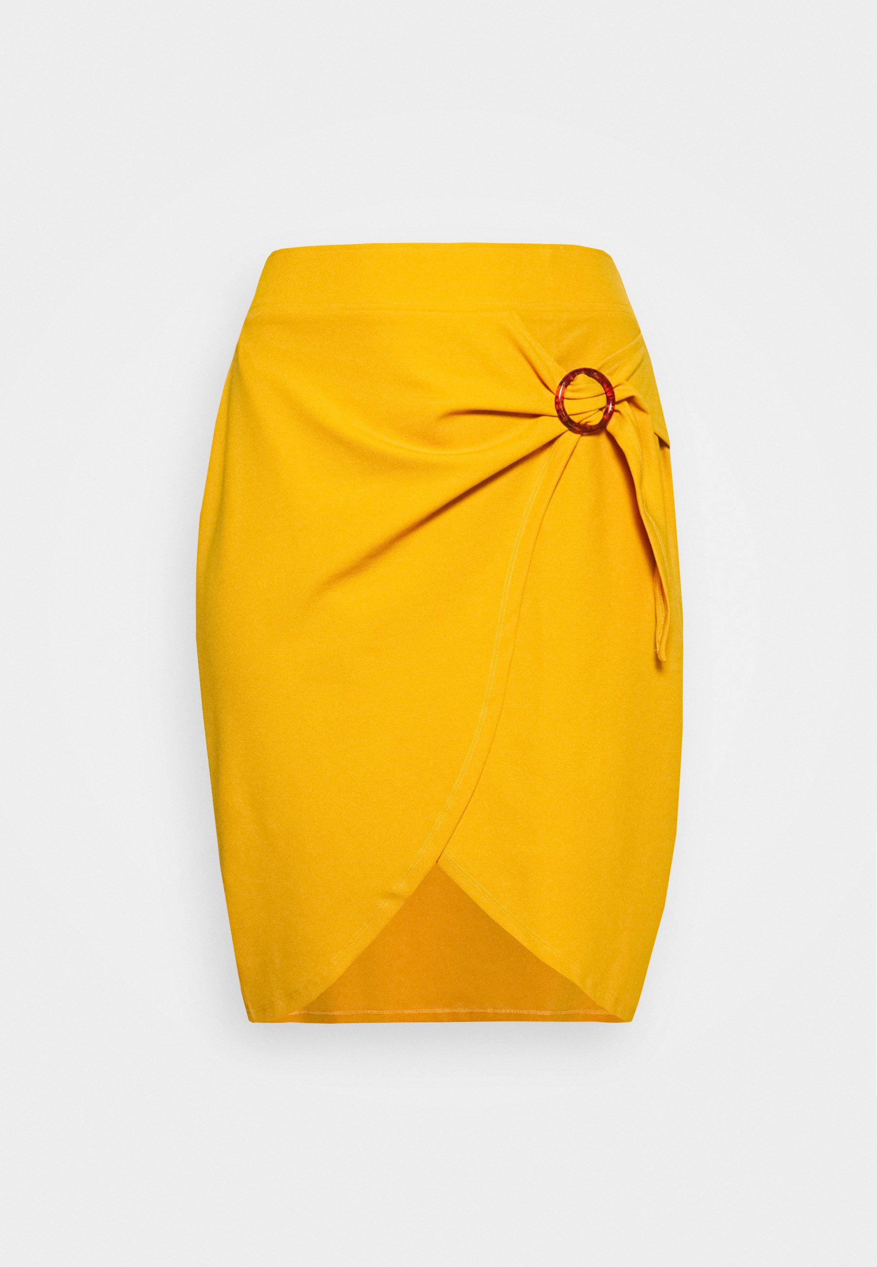 Simply Be WRAP MIDI SKIRT WITH BUCKLE DETAIL Blyantskjørt Simply Be WRAP MIDI SKIRT WITH BUCKLE DETAIL - Blyantskjørt - saffron