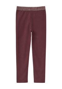 Bordeaux leggings met een textuur en een elastische tailleband. Gemaakt van een zachte, rekbare stof, met een slim fit en zonder zichtbare accenten.