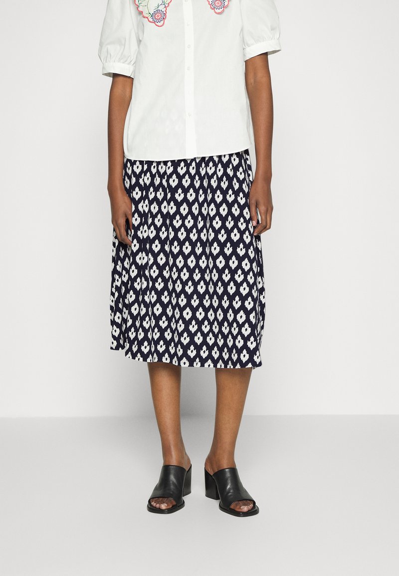 Marks & Spencer GEO SKIRT - Saia evasé - blue mix