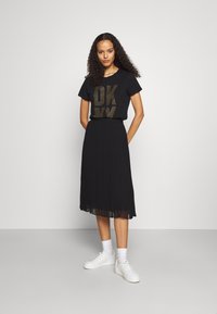 DKNY FOUNDATION PULL ON PLEATED - A-line skjørt - black