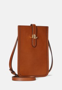 Lauren Ralph Lauren LEATHER CROSSBODY TECH CASE - Taštička na mobil - tan