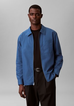 RELAXED ZIP UP POPLIN  - Hemd - alfalfa blue