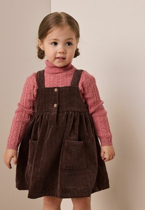 Next, REGULAR FIT - SLEEVELESS CORD PINAFORE - Shirt dress - chocolate brown