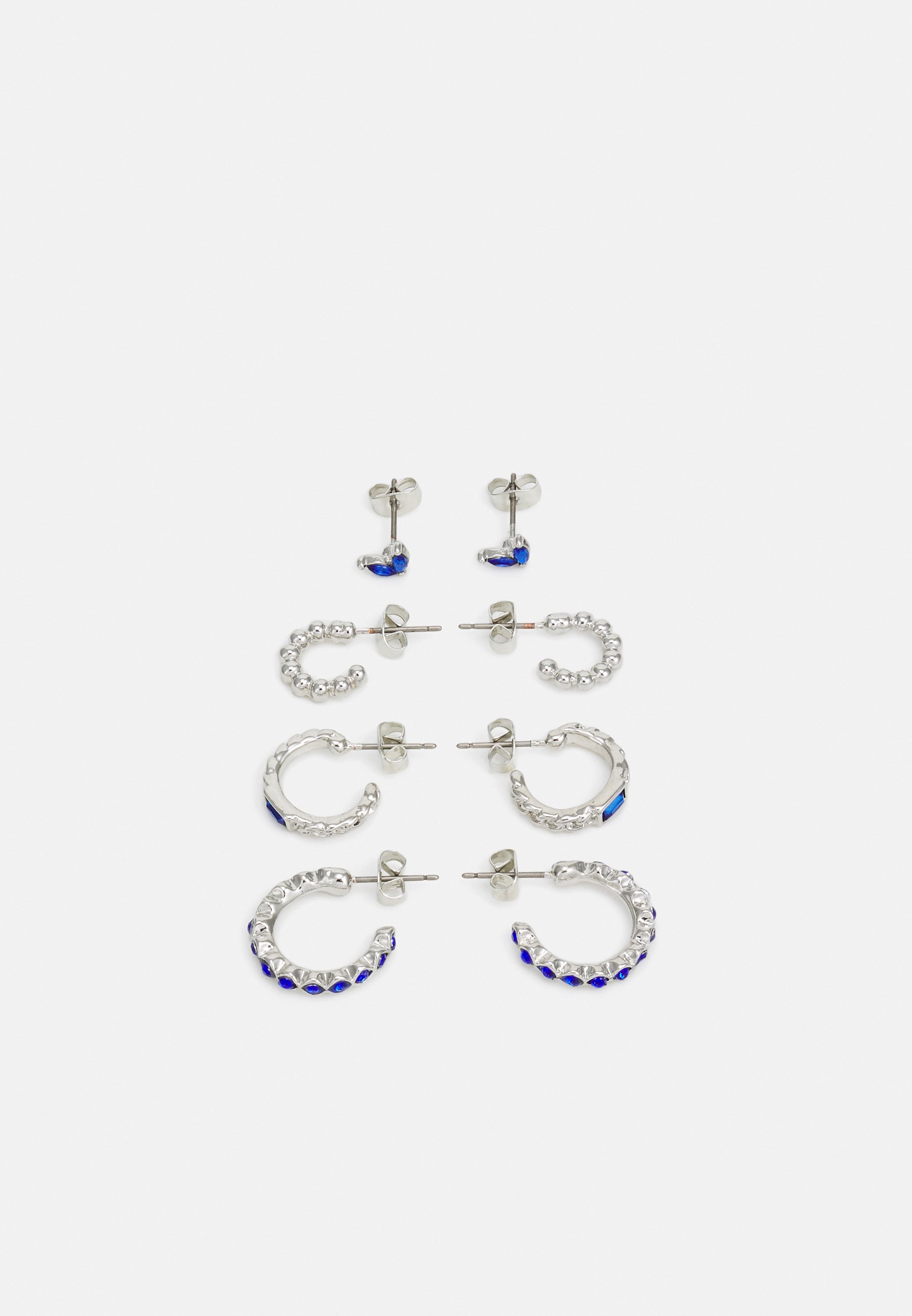 Orecchini In Argento Sterling 925 A Forma Di Zampa Con Cristalli Blu - Gioiello 9mm Per Donne E Bambine In Scatola Regalo