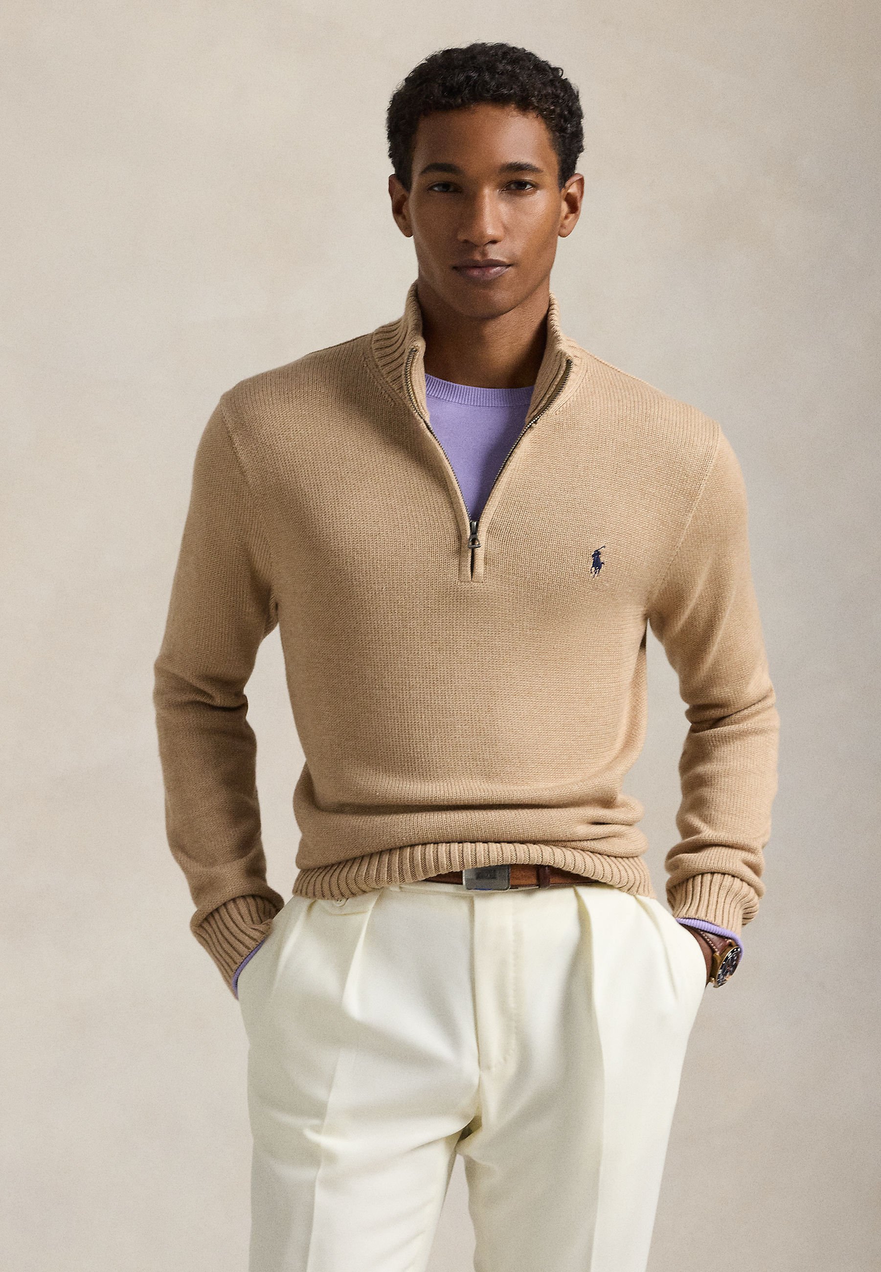 Polo Ralph Lauren COTTON QUARTER-ZIP MOCKNECK SWEATER - Jumper
