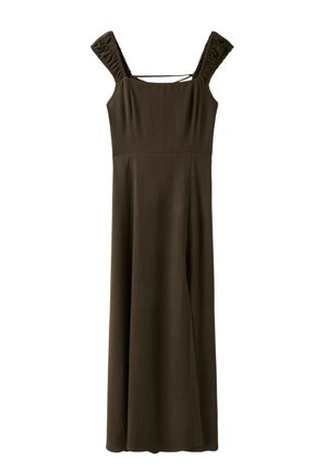 Stradivarius, MIDI DRESS WITH TIE-BACK - Robe de jour - dark brown