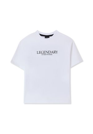 CON SCRITTA FRONTE/RETRO - T-shirt con stampa - bianco ottico