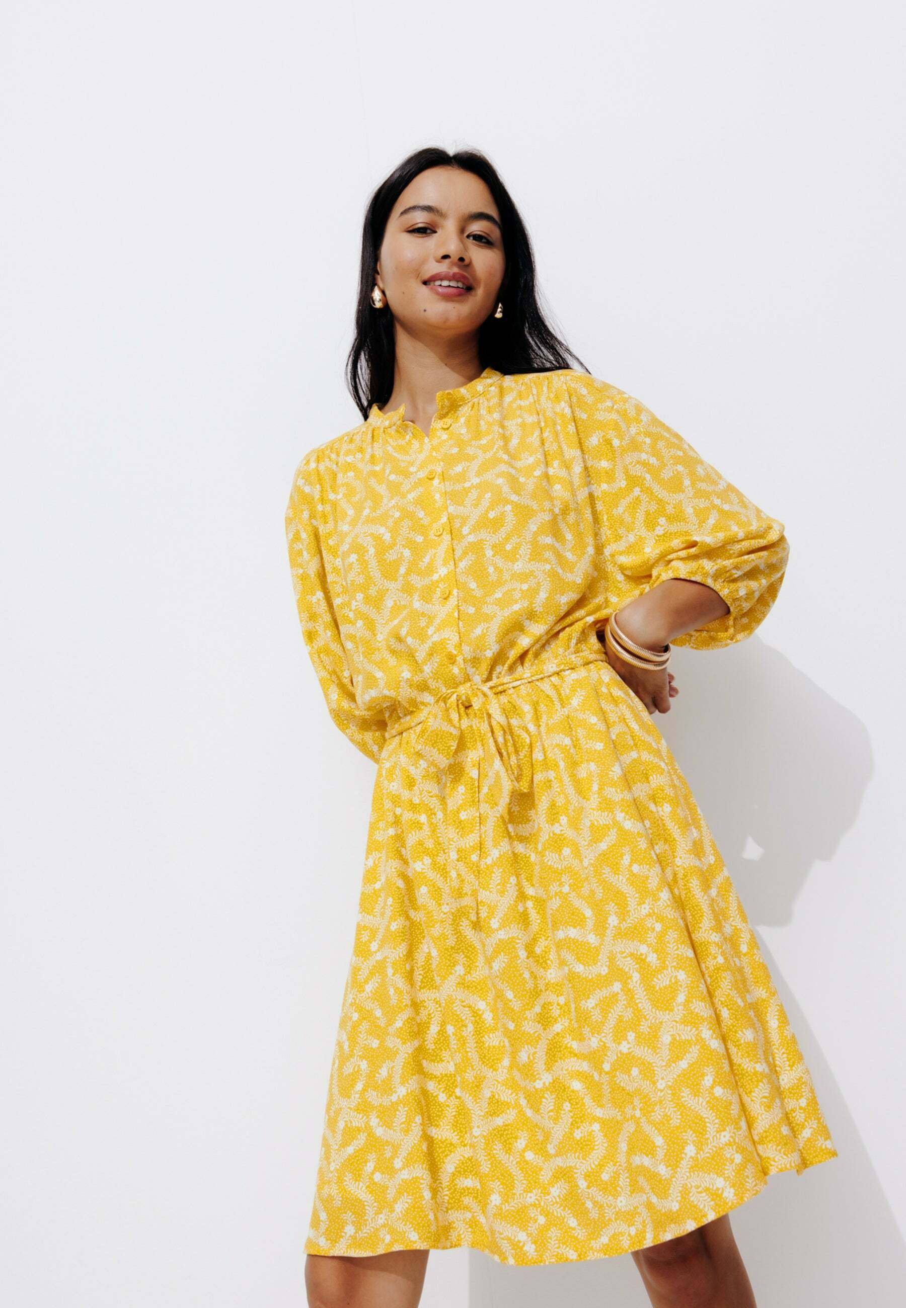 Robe-veste Jaune Massimo Dutti - Taille 38/M - Coton - Occasion En Excellent état