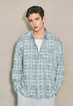 Next, REGULAR FIT - PATCHWORK CHECK LONG SLEEVE SHIRT . - Shirt - blue