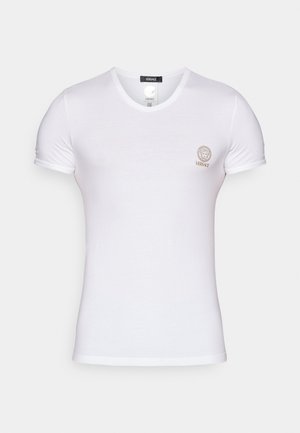 Versace SHORT SLEEVES V NECK TOPEKA ORGANIC NEW LOGO - Tílko - optical white