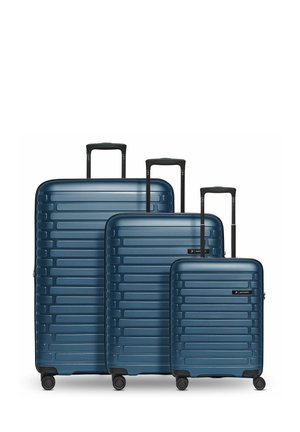 COLLECTION THE THREE SET 3-TEILIG MIT DEHNFALTE - Kofferset - navy blue-metallic