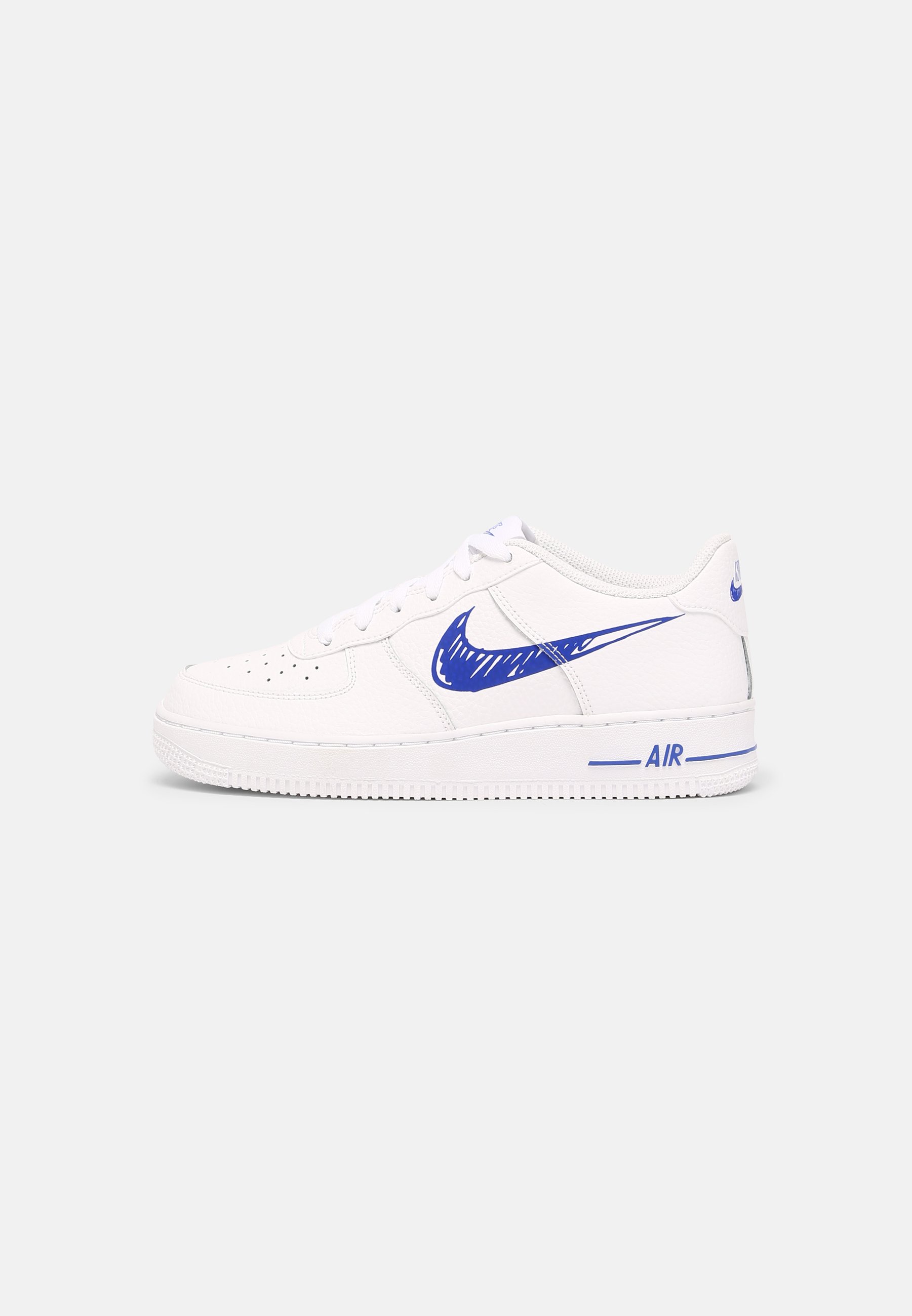 Nike Sportswear Air Force 1 Gs Unisex Sneaker Low White Racer Blue White Weiss Zalando De