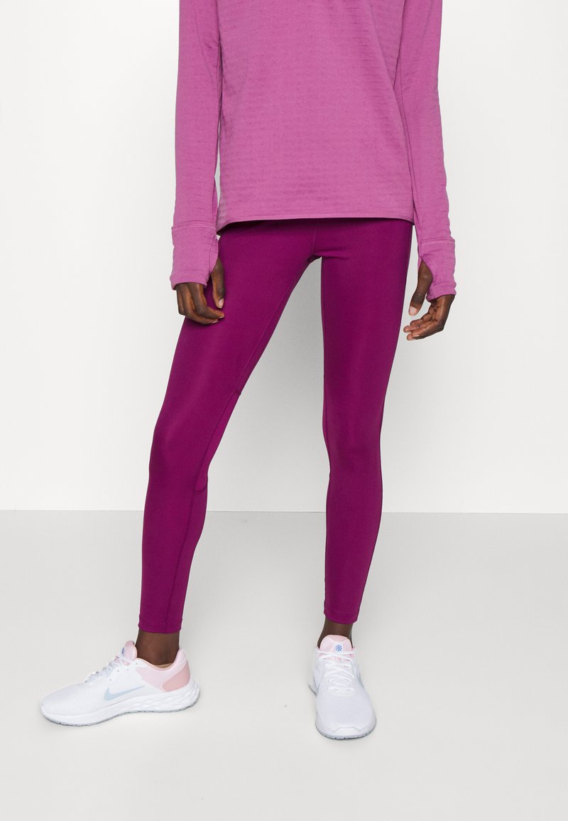 Nike Performance FAST - Leggings de corrida - sangria/silver