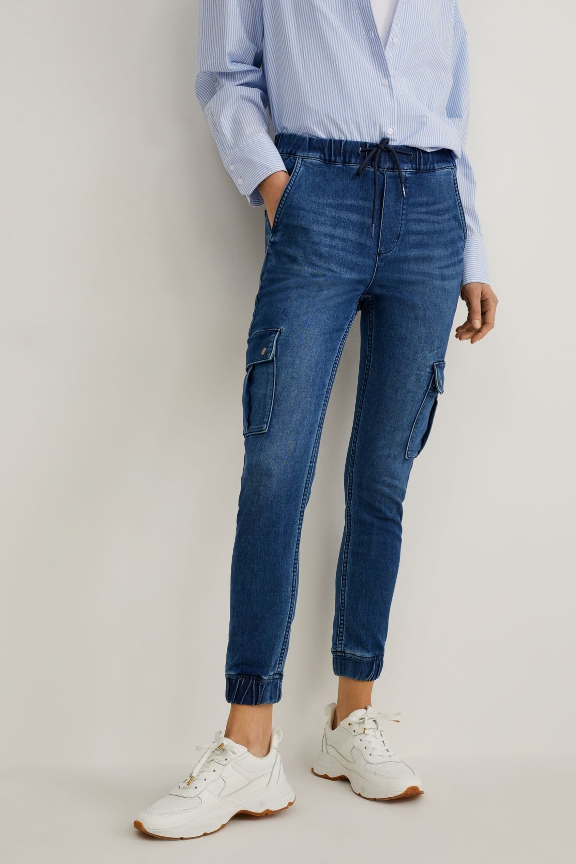 C\u0026A Jeans Cargo - Jeans Tapered Fit - denim/blue/blue - Zalando.de