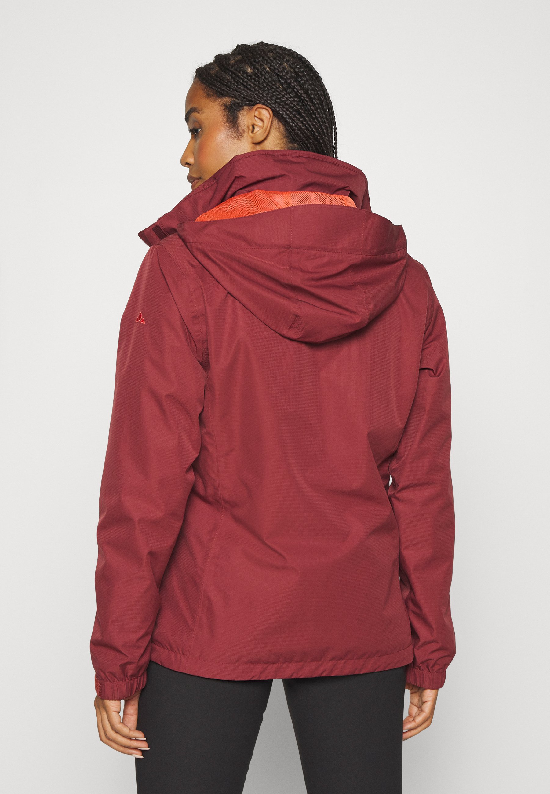 red waterproof coat
