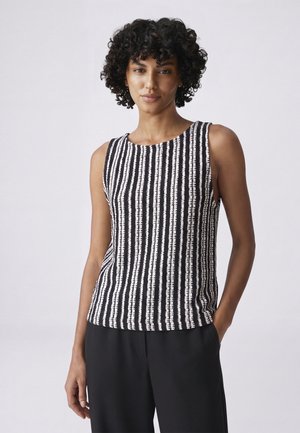 OPUS, SLIM FIT STRIPED LOOK - Top - black