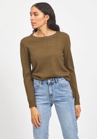 VILA VIRIL O NECK - Stickad tröja - braun