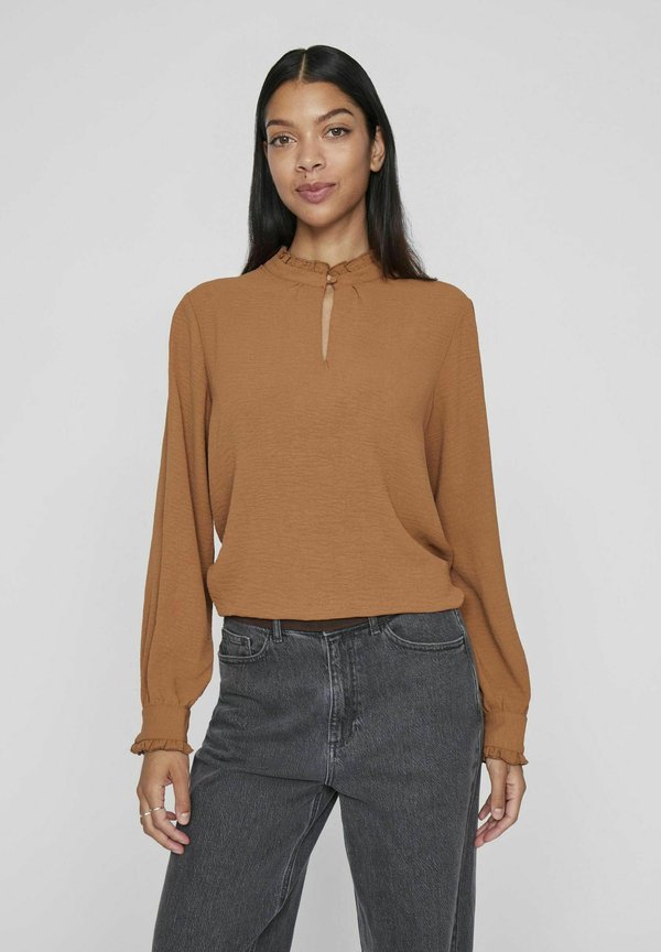 MIT LANGEN ÄRMELN HIGH NECK - Bluse - argan oil