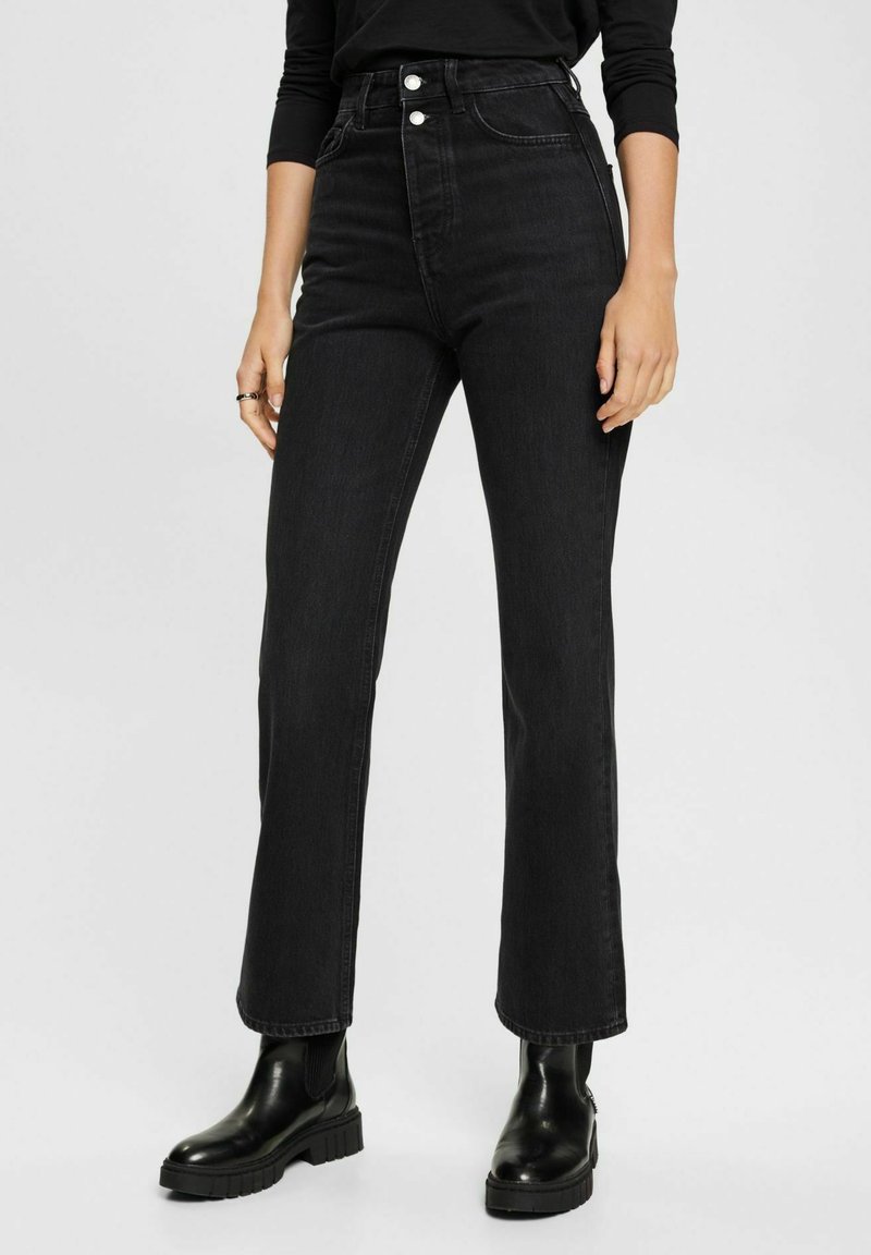Esprit RETRO Flared Jeans black dark washed/anthrazitmeliert