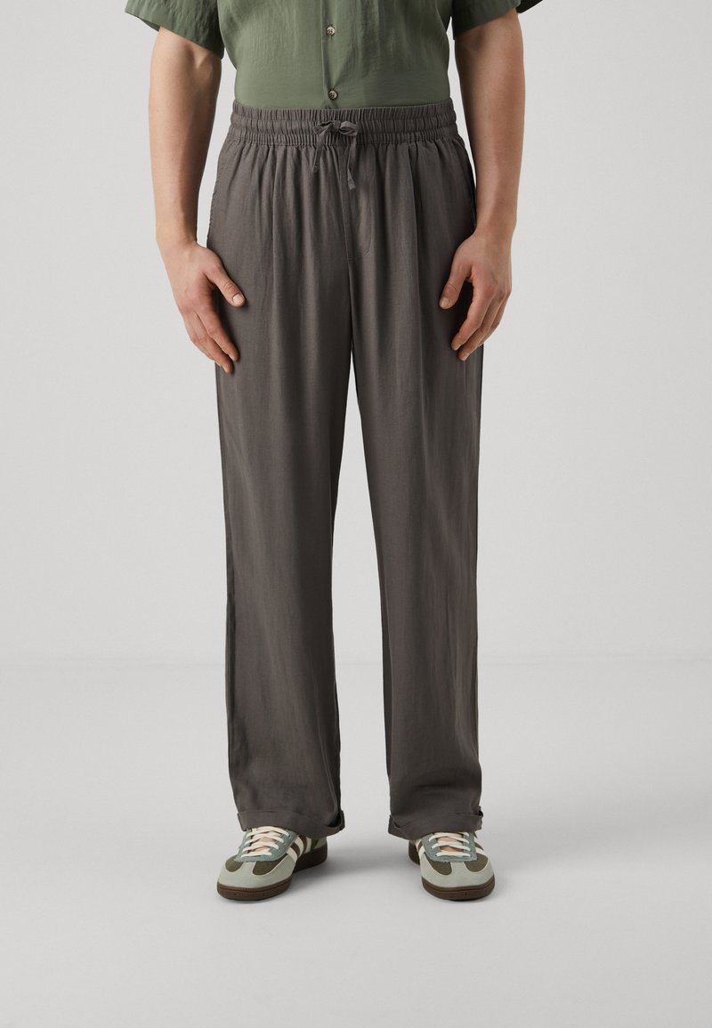 Pier One - LINEN BLEND JOGGER - Nohavice - dark grey, Zväčšiť