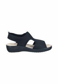 Marinefarvet sandal med mesh-overdel, åben tå og udskæringsdesign. Har en polstret indersål og struktureret sål for godt greb.