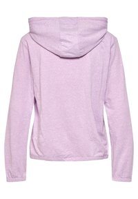 Helllila Kapuzensweatshirt mit langen Ärmeln, weicher Textur und elastischen Bündchen. Schlichtes Design ohne sichtbare Muster oder Beschläge.