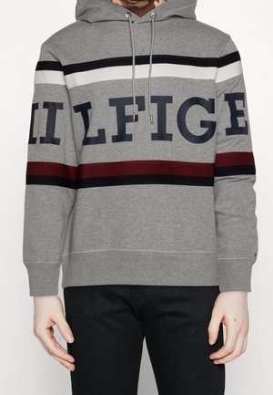 Mikina s kapucí - mottled light grey