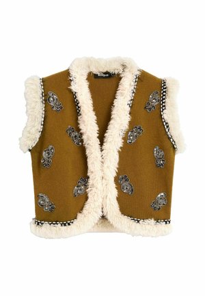 Desigual, VEST - EMBROIDERED FUR VEST   . - Bodywarmer - green