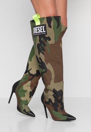 Laarzen met hoge hak - khaki