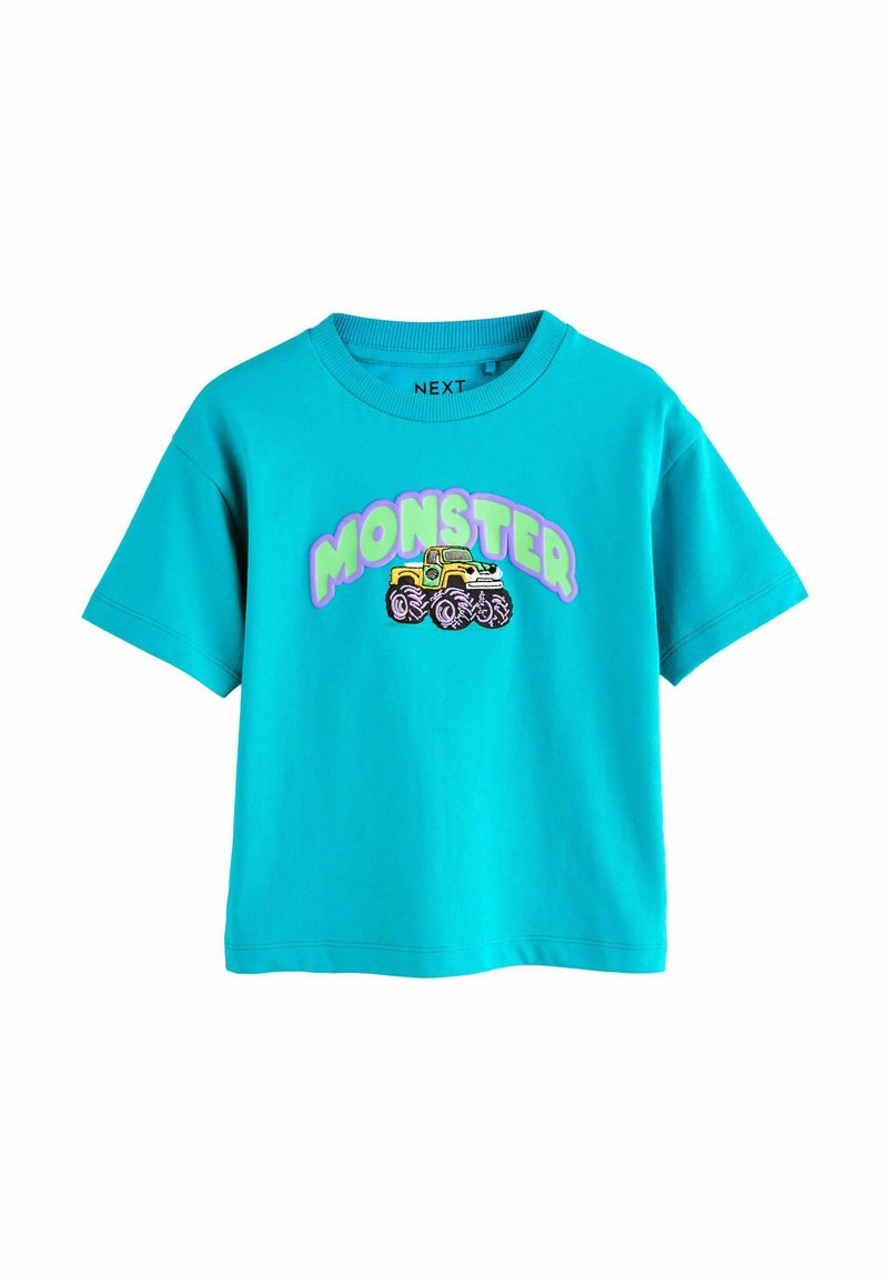 Next - REGULAR FIT - SHORT SLEEVE TRANSPORT  - Marškinėliai su spaudiniu - blue, Padidinti
