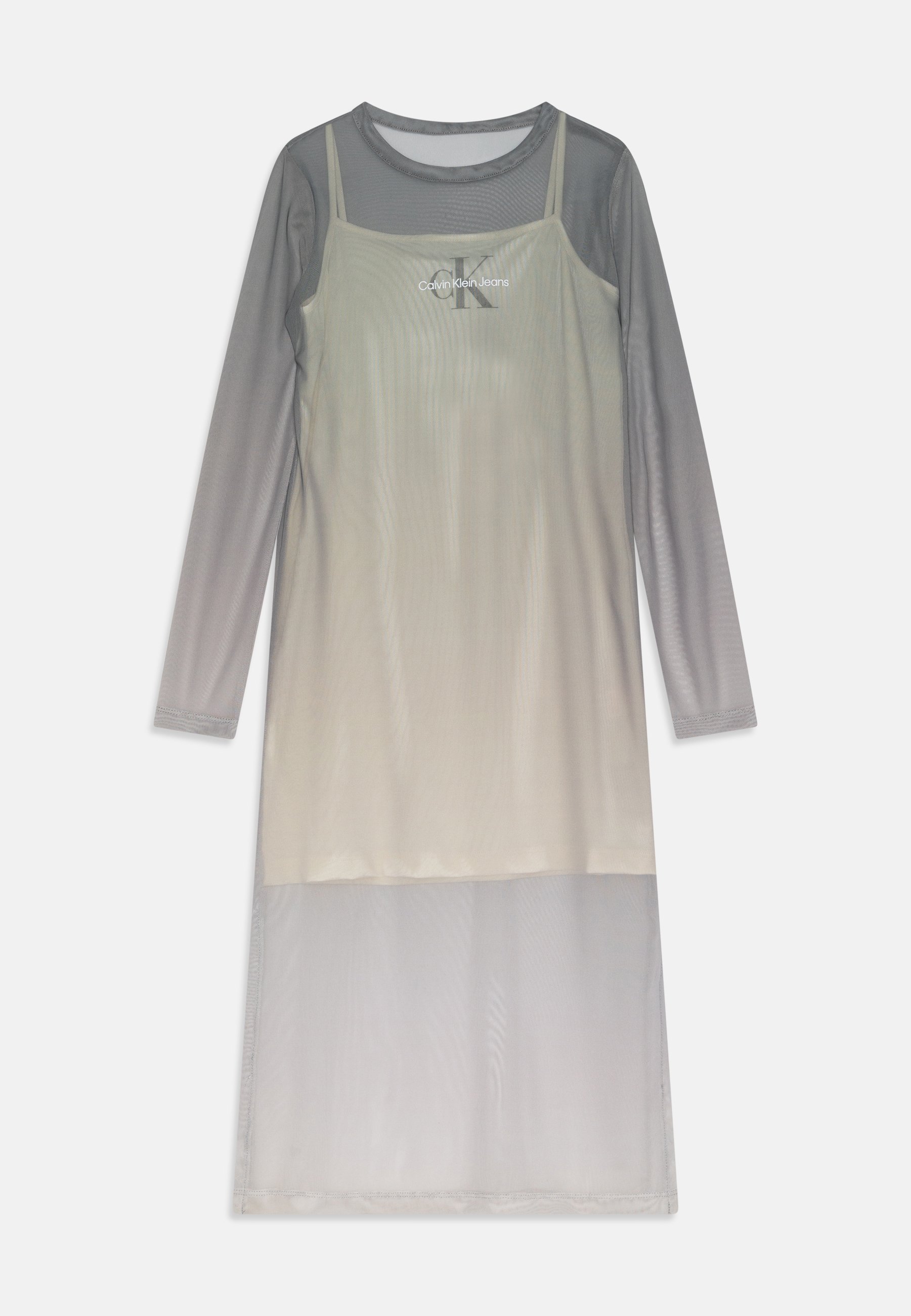 Calvin Klein Jeans GRADIENT LONG DRESS - Maxi dress - gradient meteor green/green - Zalando.ie Calvin Klein Jeans GRADIENT LONG DRESS - Maxi dress - gradient meteor green/green - Zalando.ie