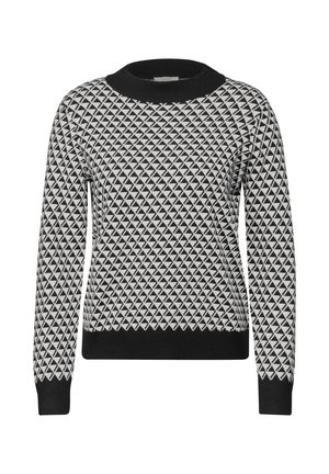 GEMUSTERTER - Strickpullover - schwarz