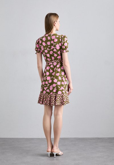 Diane von Furstenberg EMILIA MINI DRESS - Dnevna haljina - rose/khaki