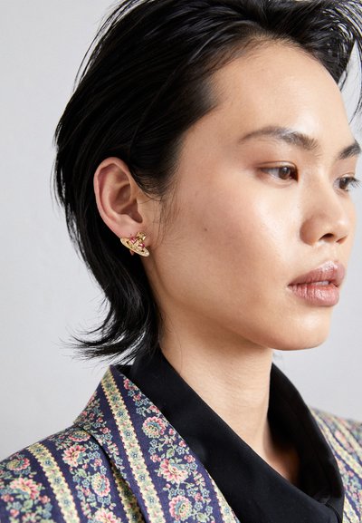 Vivienne Westwood NEW HEART EARRINGS - Earrings - gold-coloured/light peach crystal