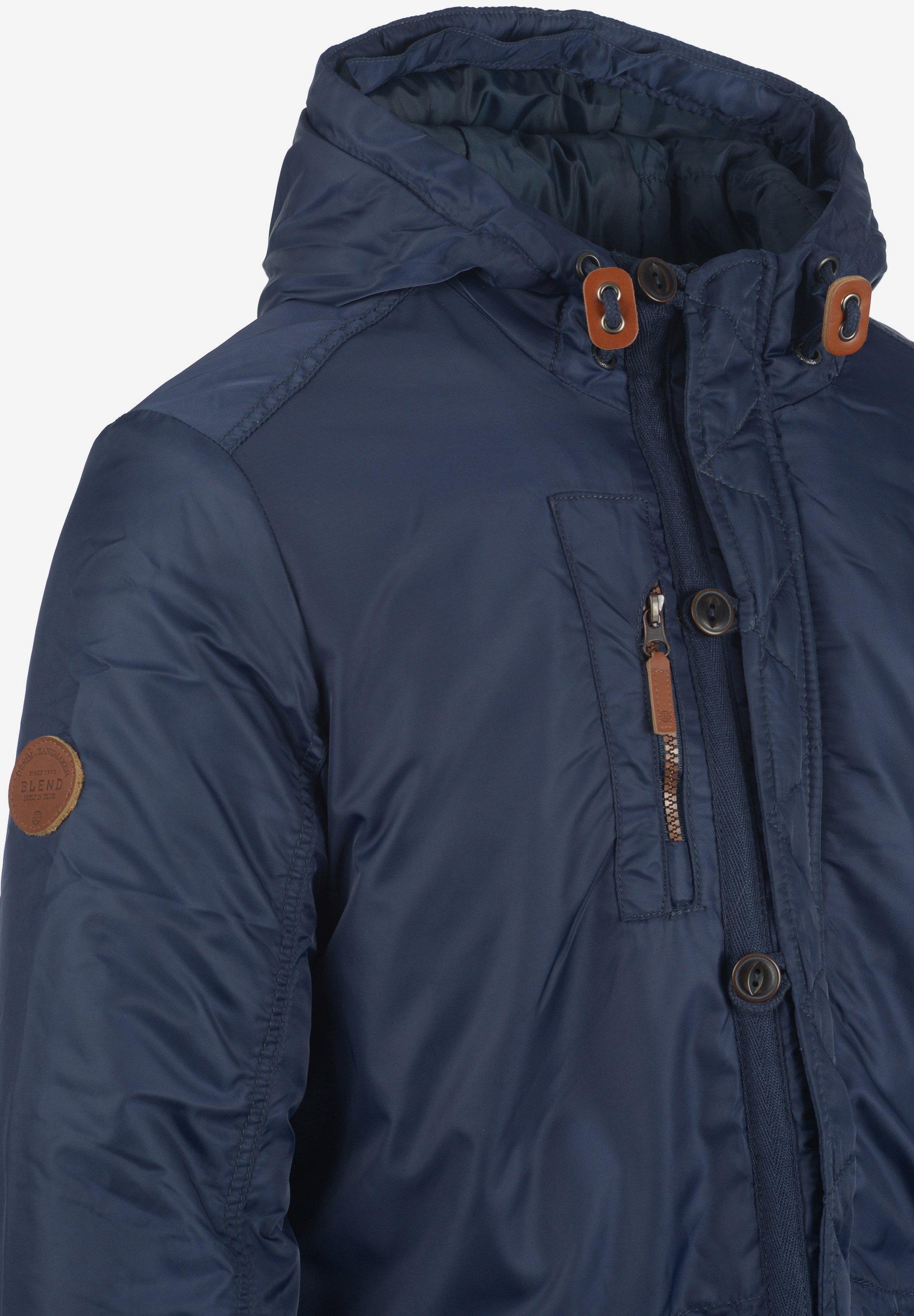 next navy posh parka