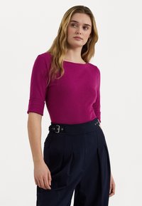 Lauren Ralph Lauren STRETCH COTTON BOATNECK TEE - T-shirts - fuschia berry